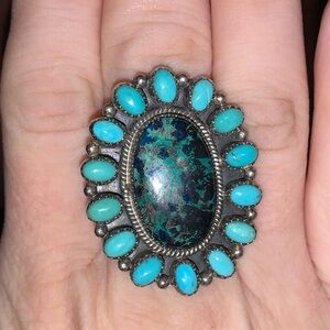 Turquoise & Chrysocolla Cluster Ring